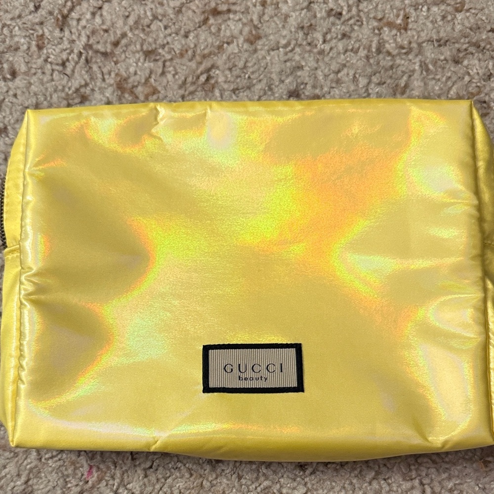 SOLD—Gucci Beauty Shimmering Yellow Pouch